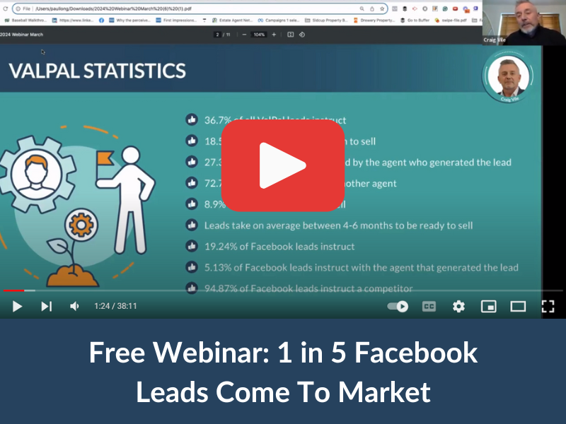 Free Webinar: 1 in 5 Facebook Leads Come To Market But How Can You Become A Top Converter?